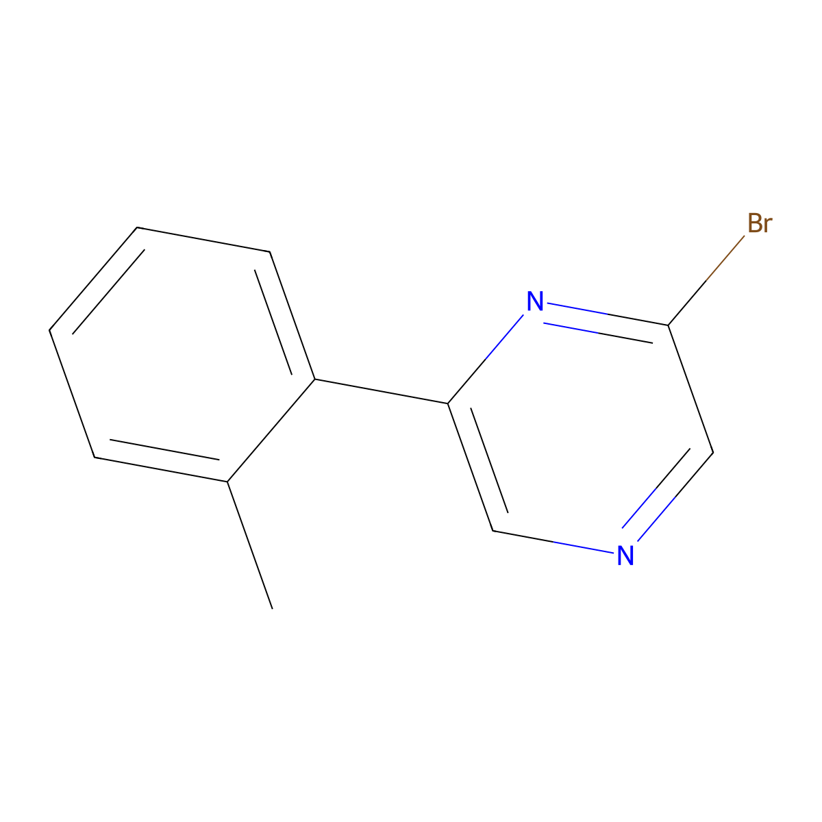 2-Bromo-6-(2-tolyl)pyrazine molecular structure, CAS 1142195-63-8