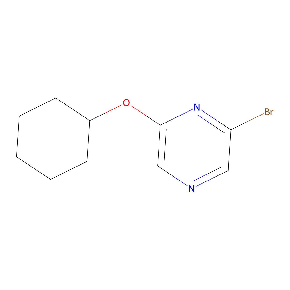 2-Bromo-6-(cyclohexyloxy)pyrazine molecular structure, CAS 1142195-68-3
