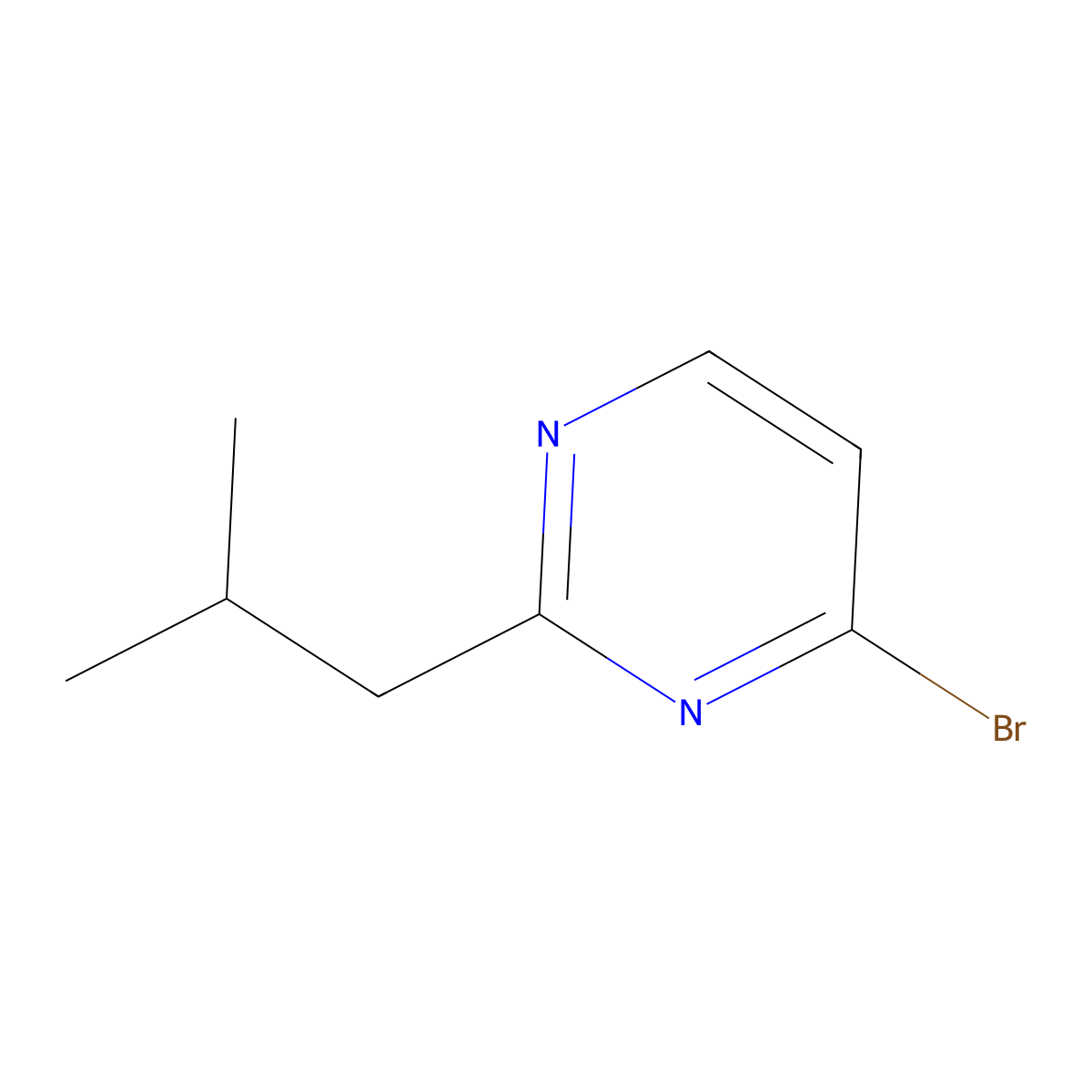 4-Bromo-2-(2-methylpropyl)pyrimidine molecular structure, CAS 1142195-71-8