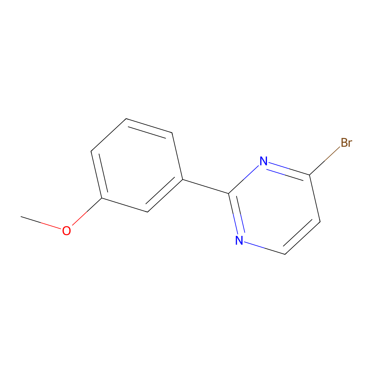 4-Bromo-2-(3-methoxyphenyl)pyrimidine molecular structure, CAS 1142195-78-5