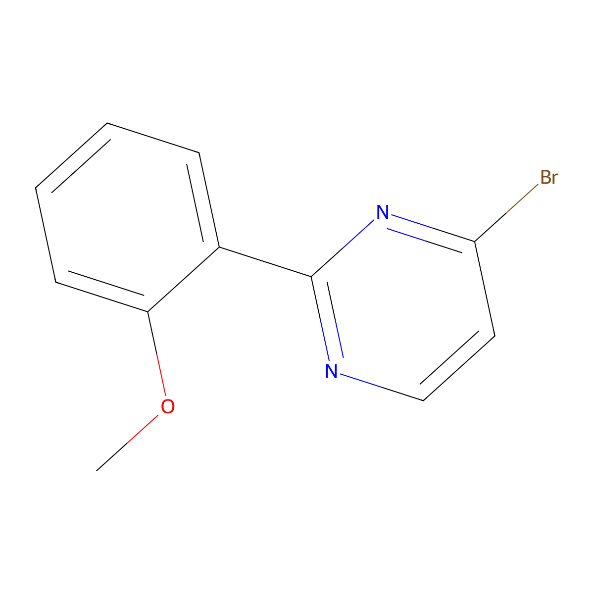 4-Bromo-2-(2-methoxyphenyl)pyrimidine molecular structure, CAS 1142195-82-1