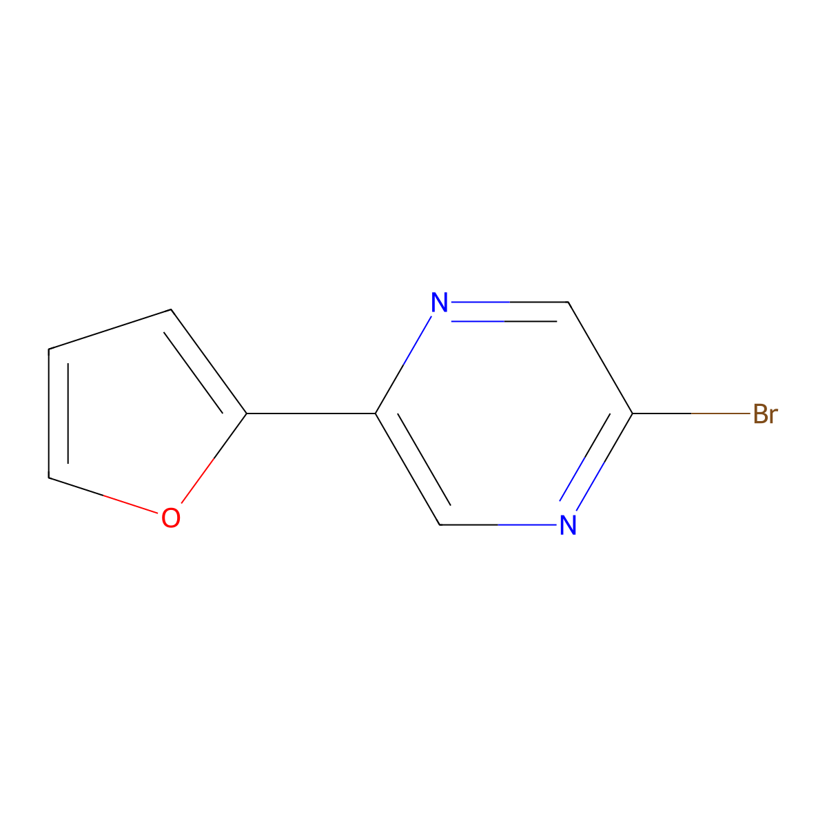 2-Bromo-5-(2-furyl)pyrazine molecular structure, CAS 1142195-85-4
