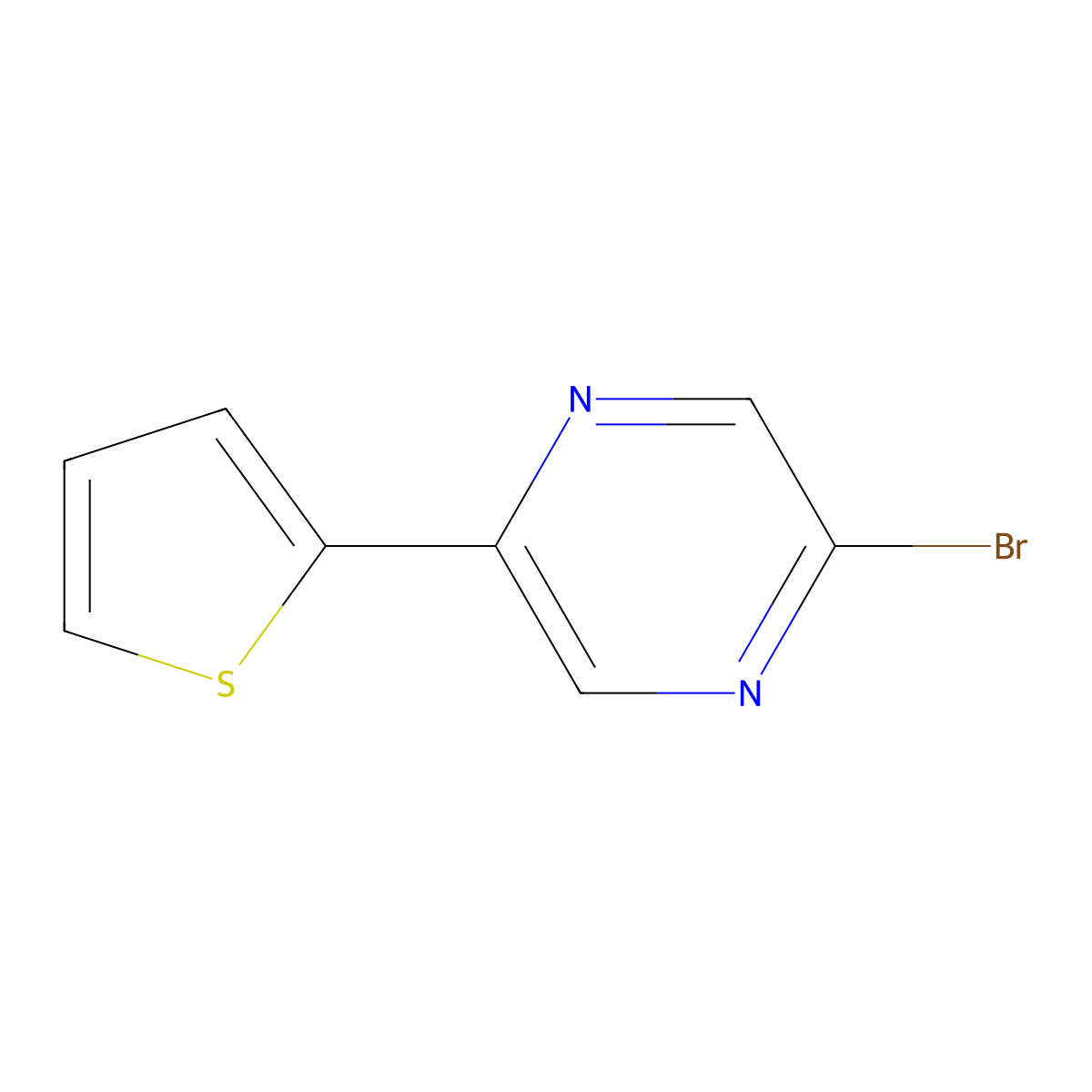 2-Bromo-5-(thiophen-2-YL)pyrazine molecular structure, CAS 1142195-86-5