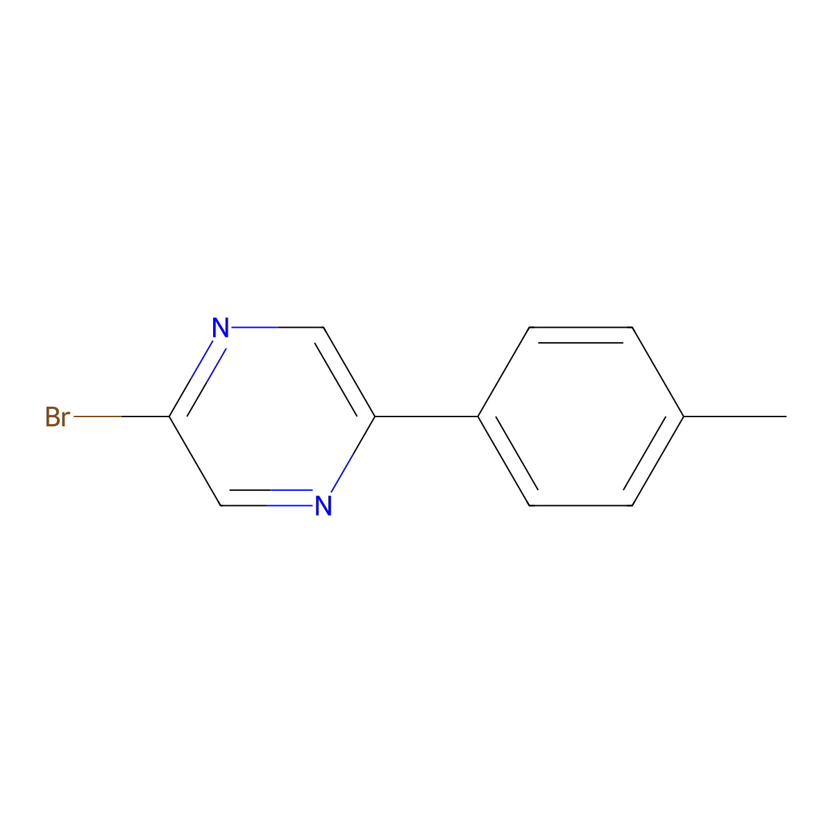2-Bromo-5-(4-tolyl)pyrazine molecular structure, CAS 1142195-89-8