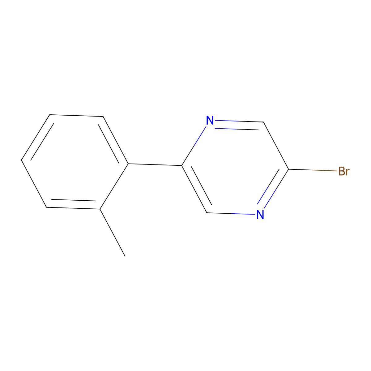 2-Bromo-5-(2-methylphenyl)pyrazine molecular structure, CAS 1142195-93-4