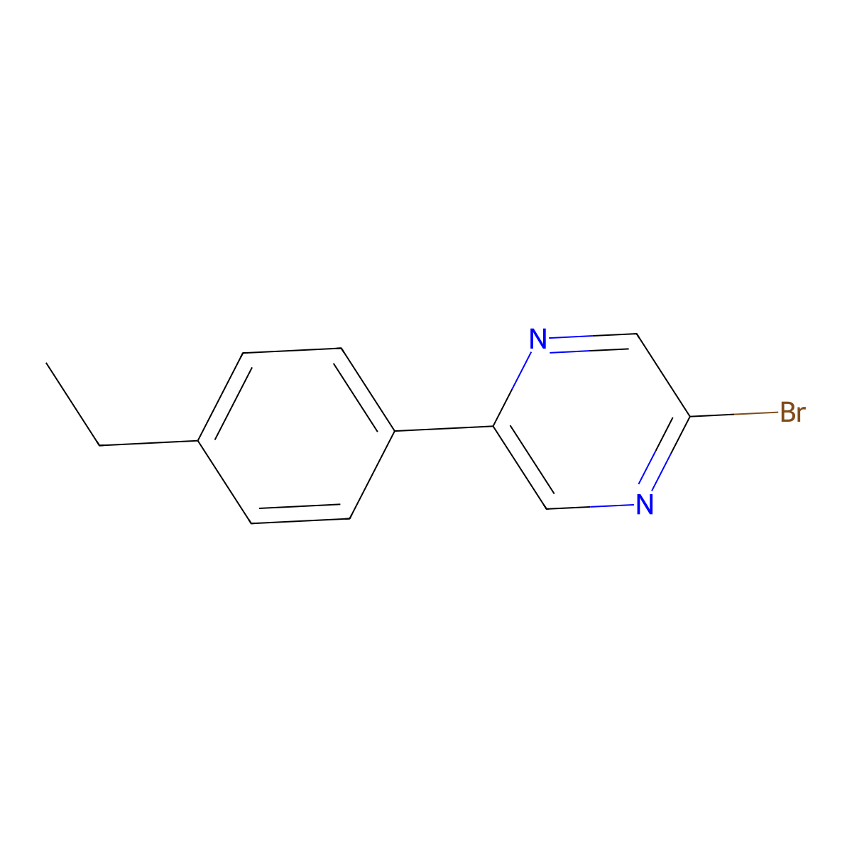 2-Bromo-5-(4-ethylphenyl)pyrazine molecular structure, CAS 1142195-95-6