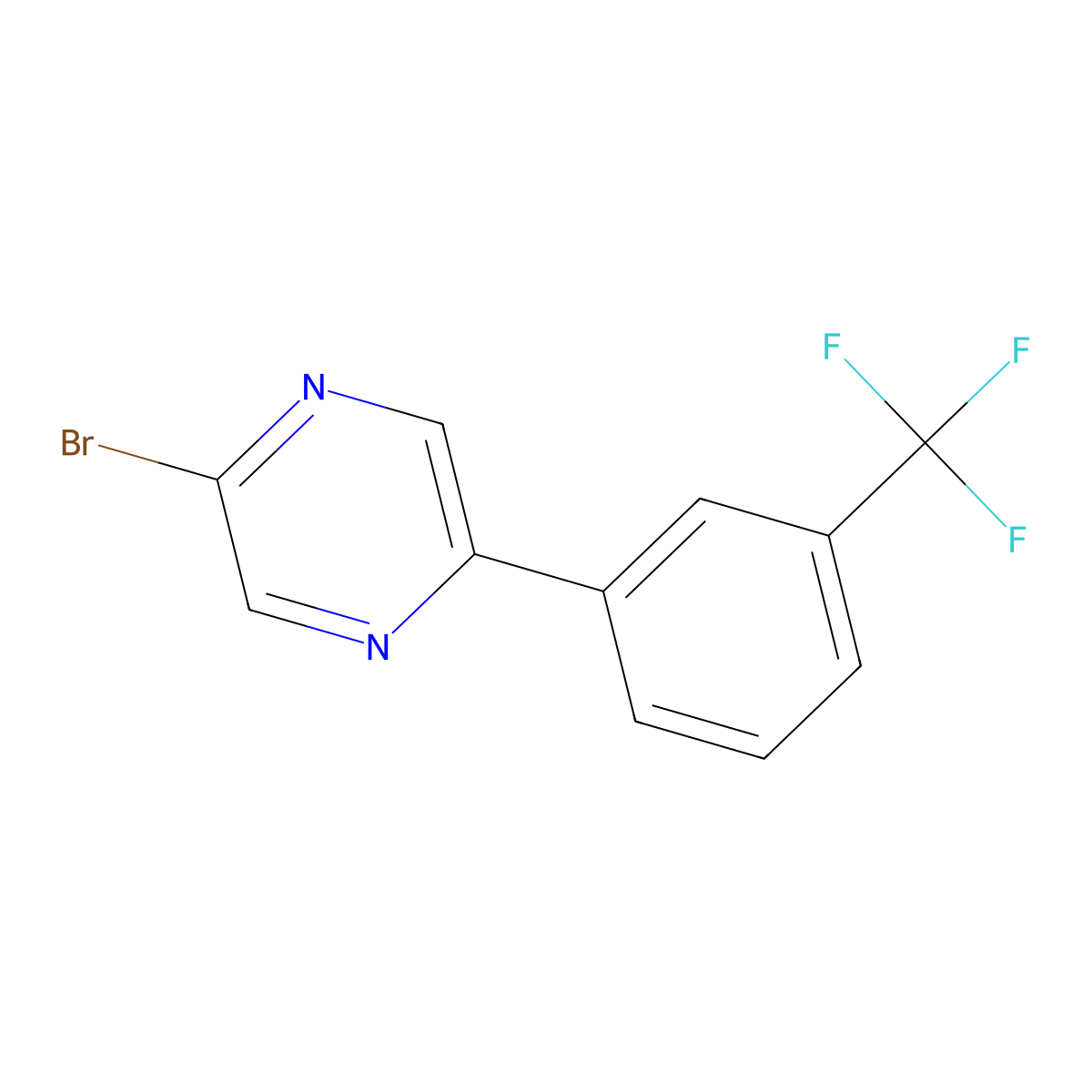 2-Bromo-5-(3-trifluoromethylphenyl)pyrazine molecular structure, CAS 1142195-98-9