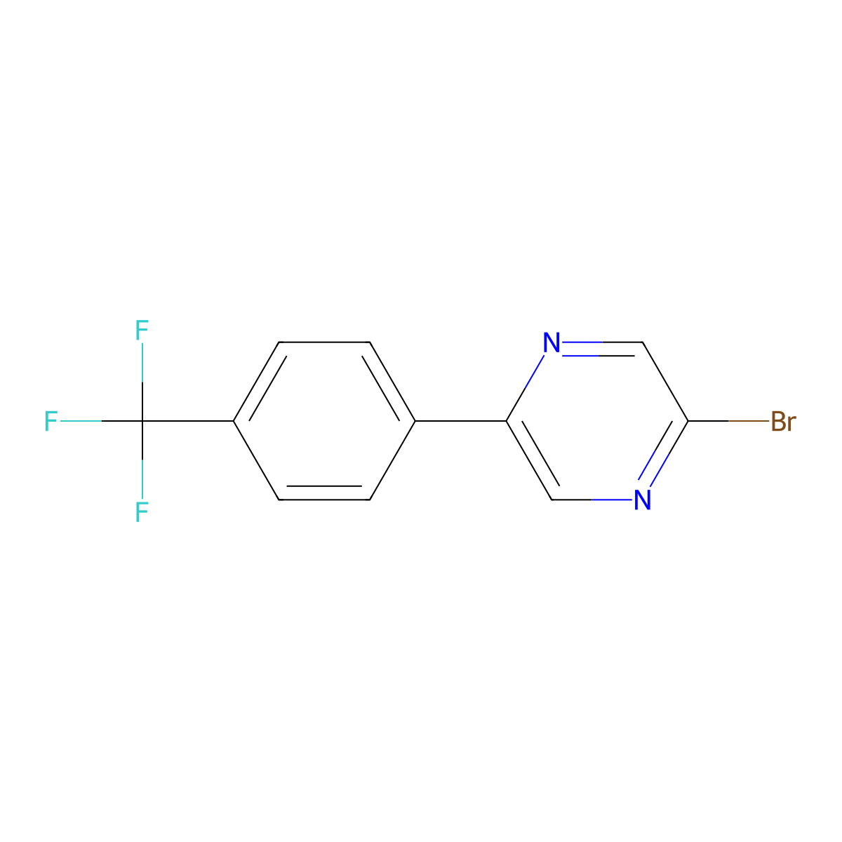 2-Bromo-5-(4-trifluoromethylphenyl)pyrazine molecular structure, CAS 1142196-08-4