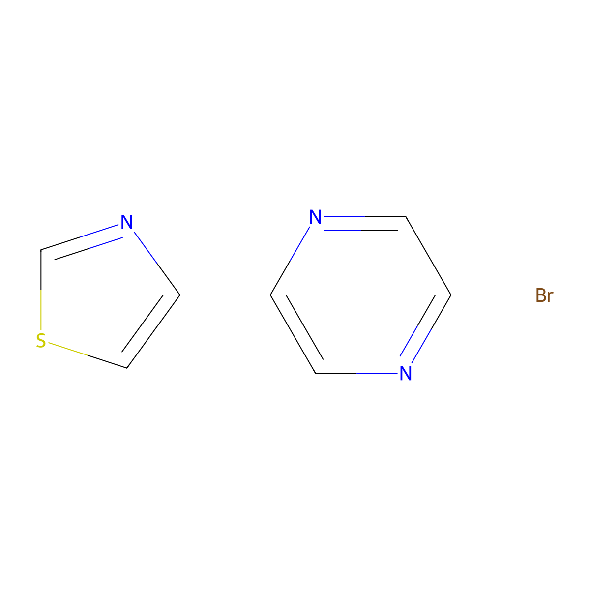 2-Bromo-5-(4-thiazolyl)pyrazine molecular structure, CAS 1142196-17-5