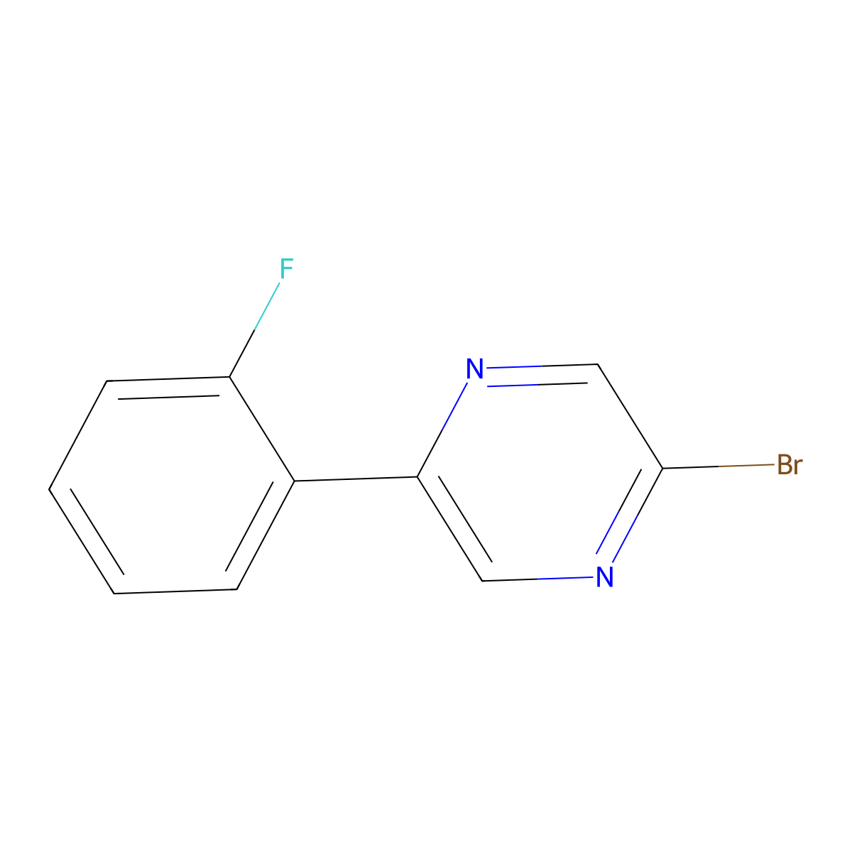 2-Bromo-5-(2-fluorophenyl)pyrazine molecular structure, CAS 1142196-20-0