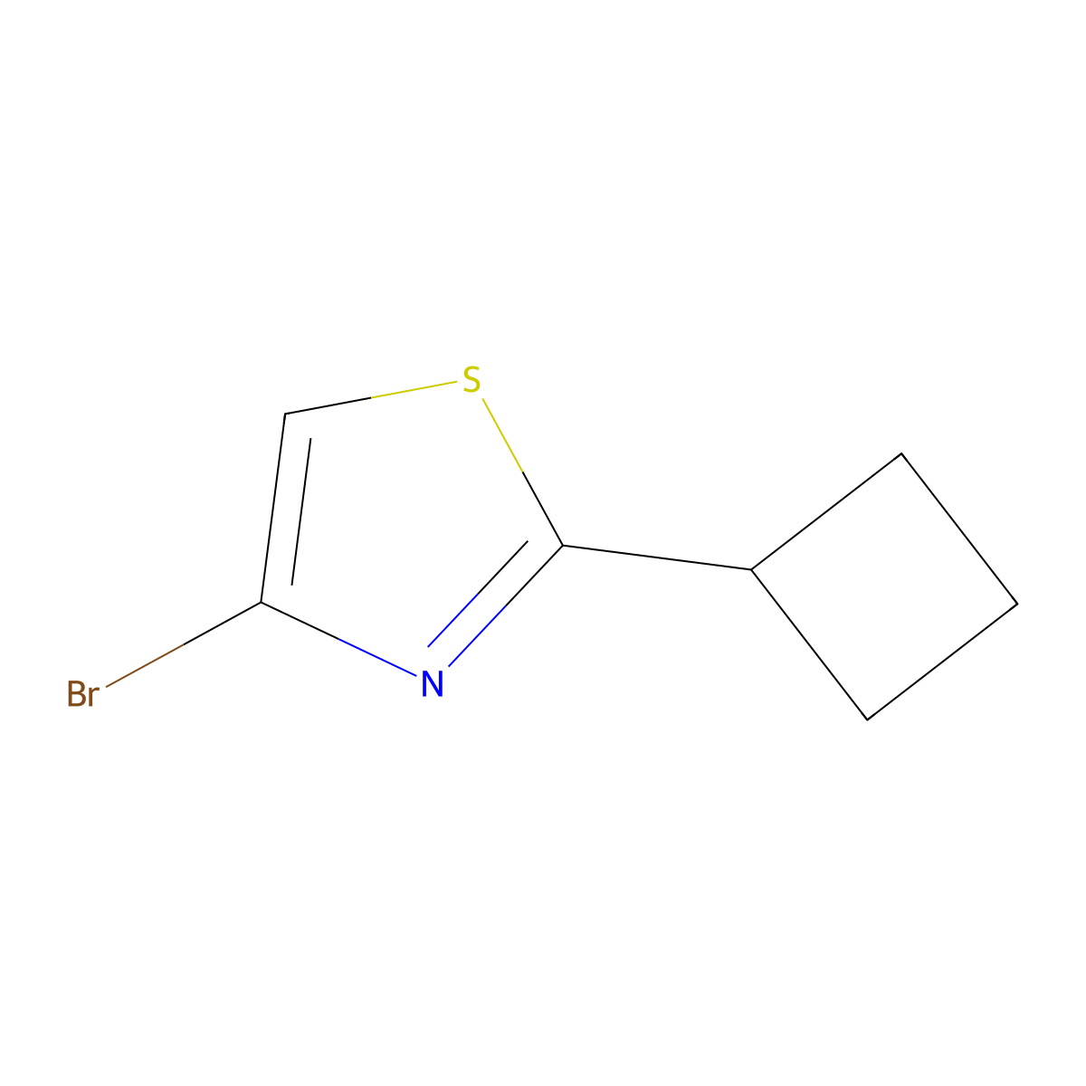 4-Bromo-2-cyclobutylthiazole molecular structure, CAS 1142196-22-2