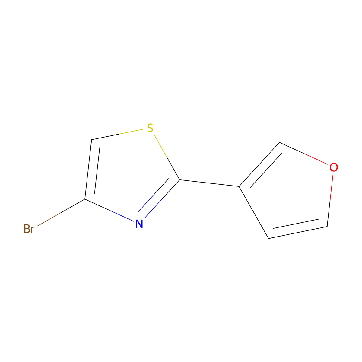 4-Bromo-2-(furan-3-YL)thiazole molecular structure, CAS 1142196-25-5