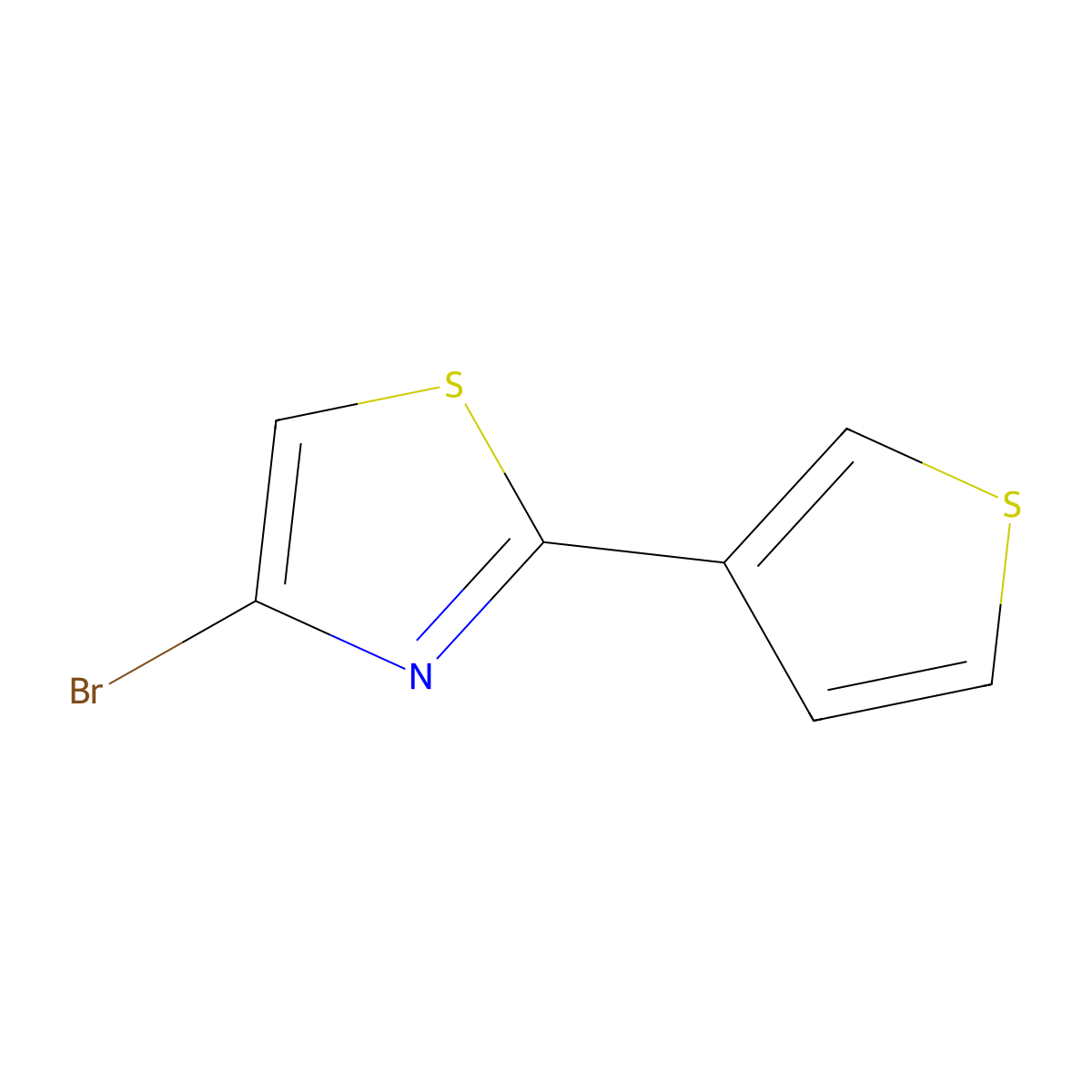 4-Bromo-2-(3-thienyl)thiazole molecular structure, CAS 1142196-27-7