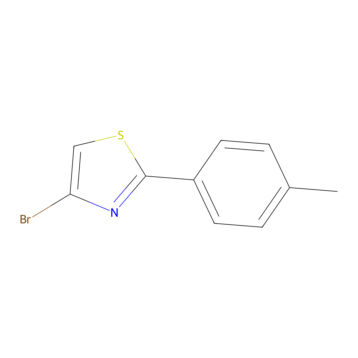 4-Bromo-2-(p-tolyl)thiazole molecular structure, CAS 1142196-28-8