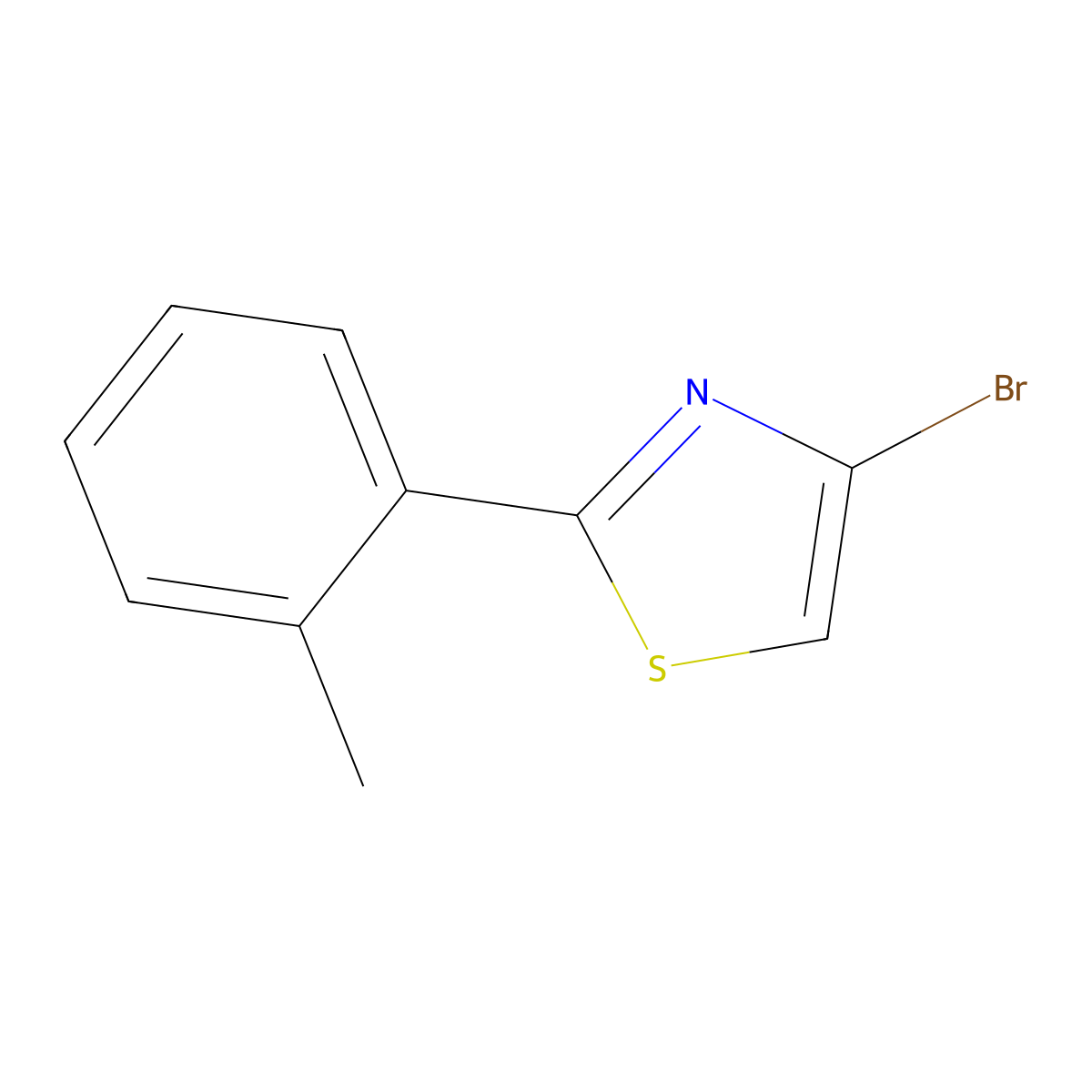 4-Bromo-2-(2-tolyl)thiazole molecular structure, CAS 1142196-32-4