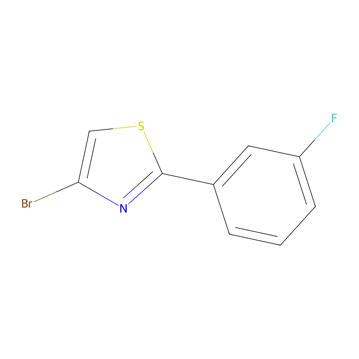 4-Bromo-2-(3-fluorophenyl)thiazole molecular structure, CAS 1142196-37-9