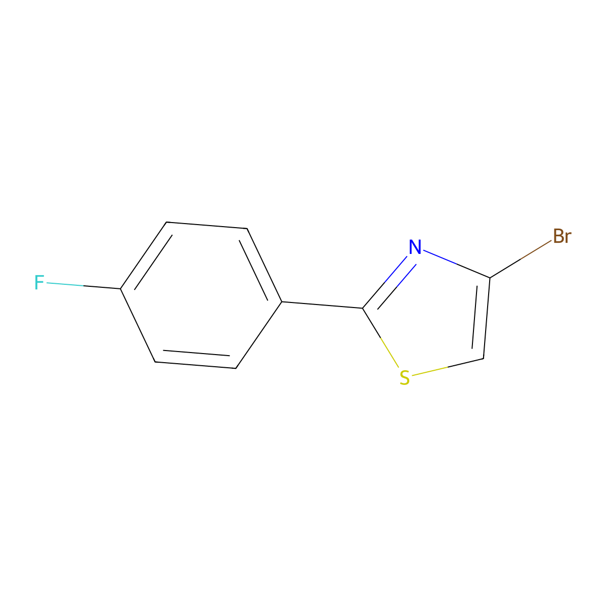 4-Bromo-2-(4-fluorophenyl)thiazole molecular structure, CAS 1142196-38-0