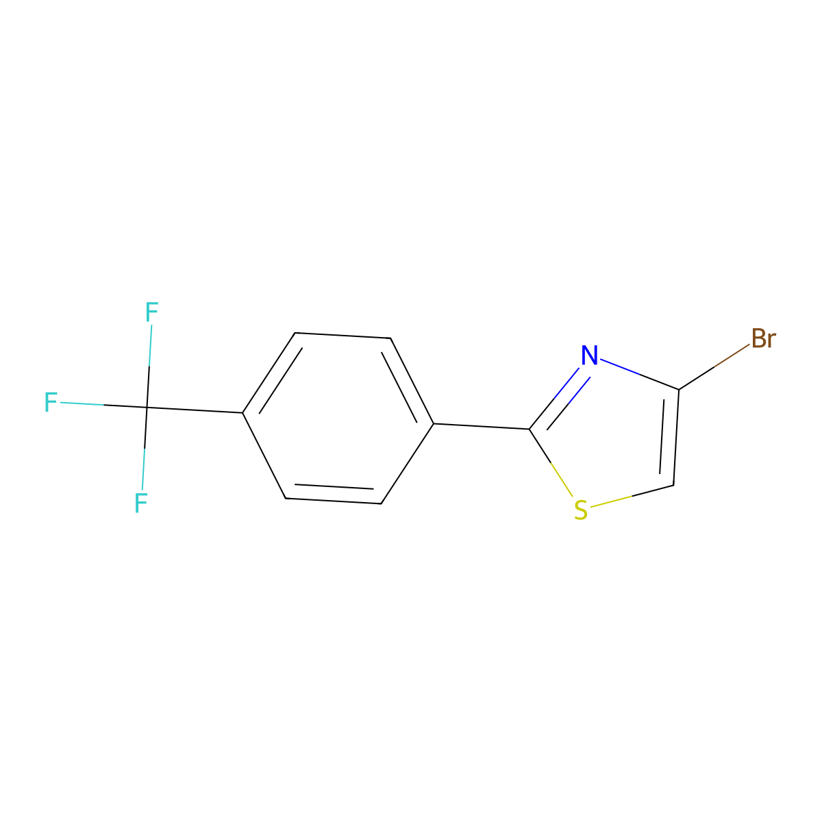 4-Bromo-2-(4-(trifluoromethyl)phenyl)thiazole molecular structure, CAS 1142196-44-8