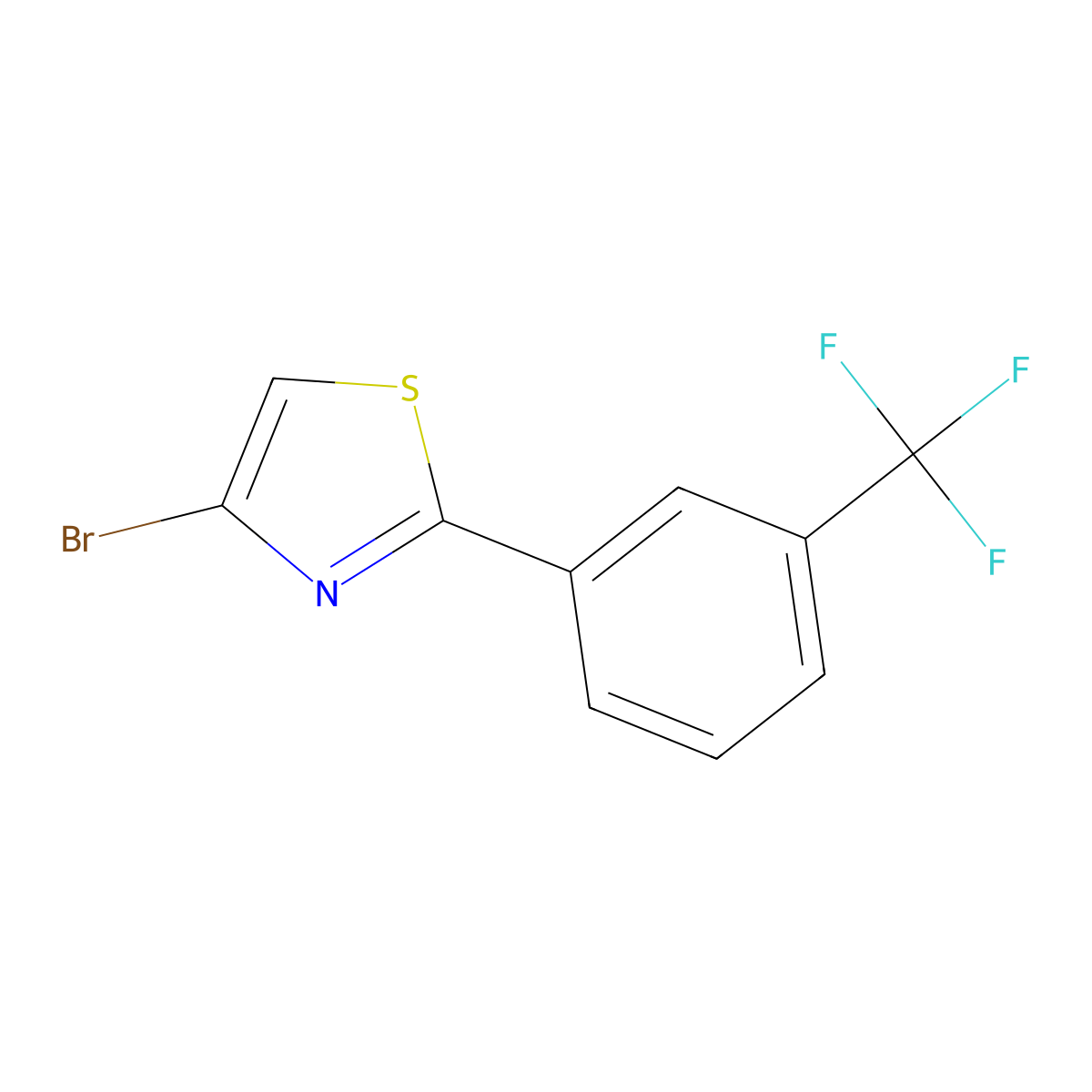 4-Bromo-2-(3-trifluoromethylphenyl)thiazole molecular structure, CAS 1142196-45-9