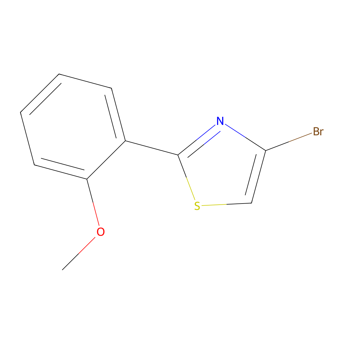 4-Bromo-2-(2-methoxyphenyl)thiazole molecular structure, CAS 1142196-46-0