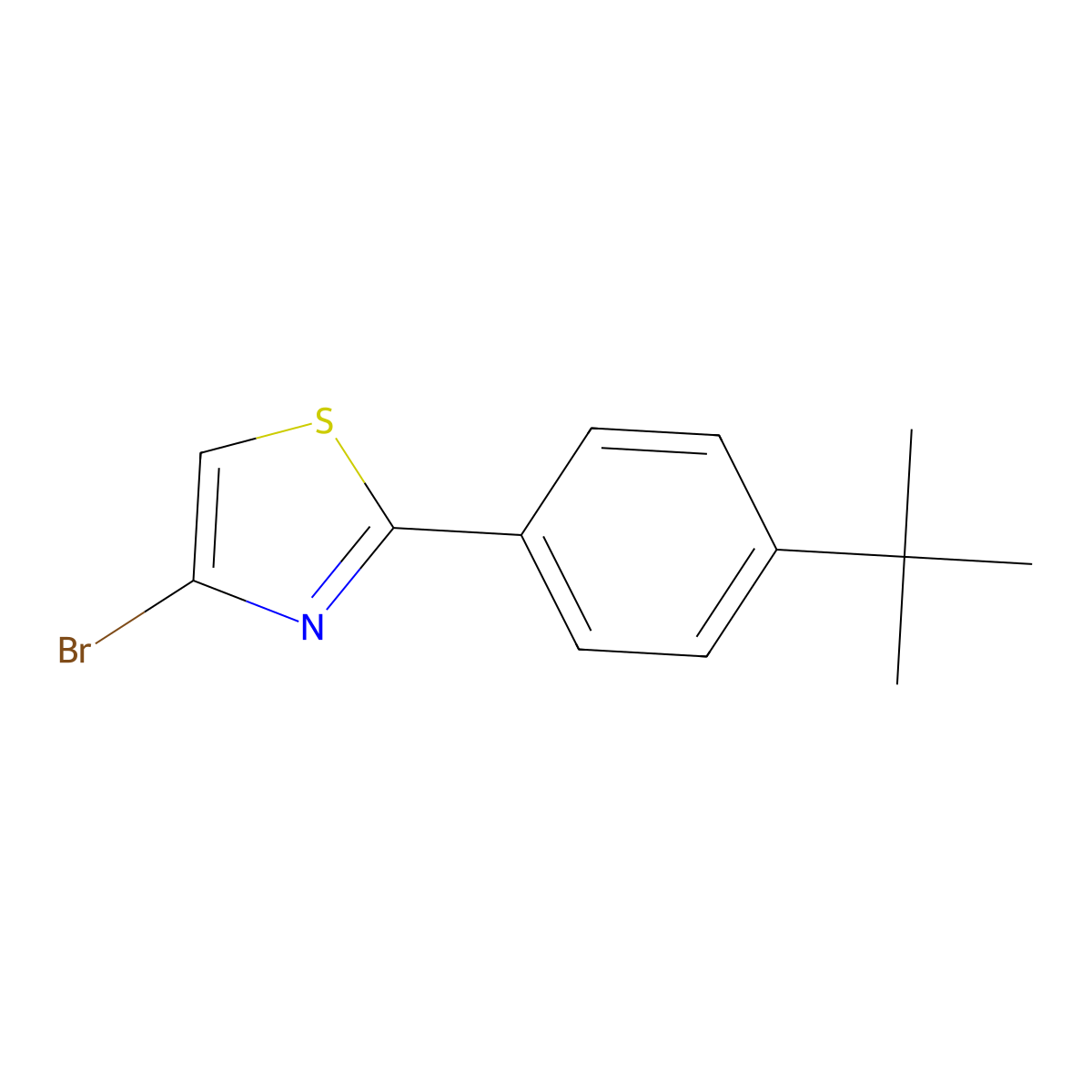 4-Bromo-2-(4-tert-butylphenyl)thiazole molecular structure, CAS 1142196-51-7