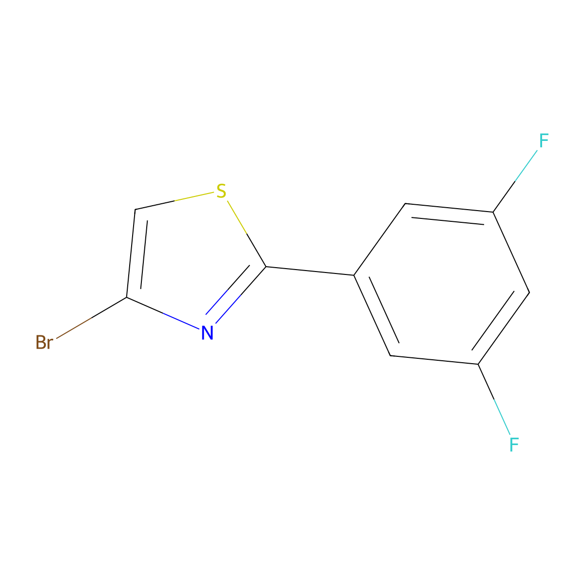 4-Bromo-2-(3,5-difluorophenyl)thiazole molecular structure, CAS 1142196-53-9