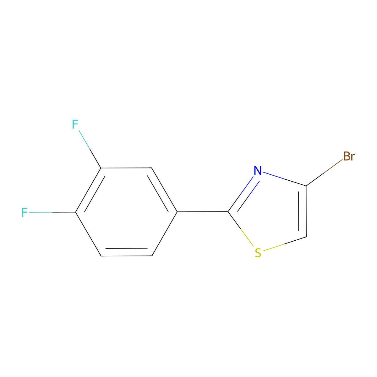 4-Bromo-2-(3,4-difluorophenyl)thiazole molecular structure, CAS 1142196-55-1