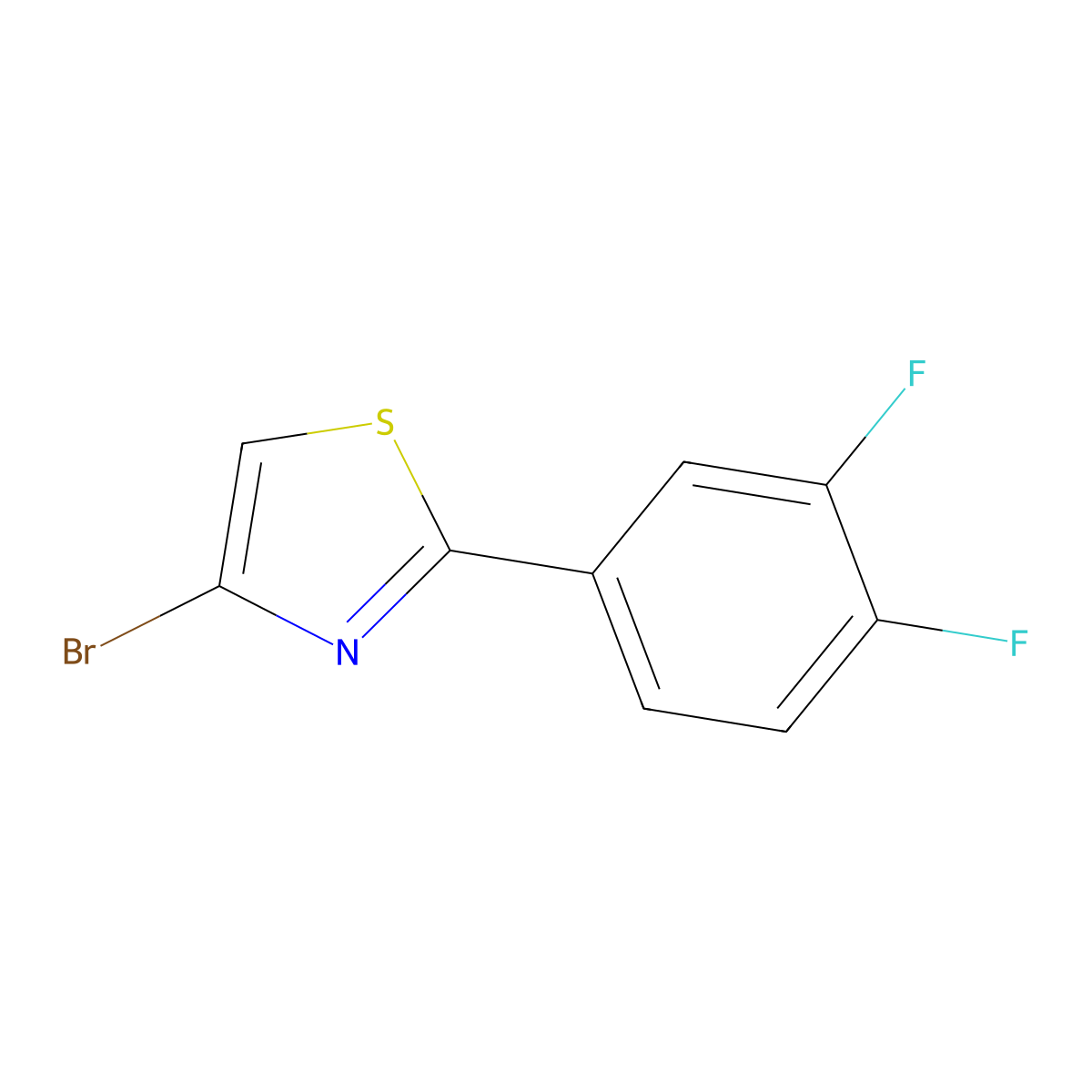 4-Bromo-2-(3,4-difluorophenyl)thiazole molecular structure, CAS 1142196-55-1