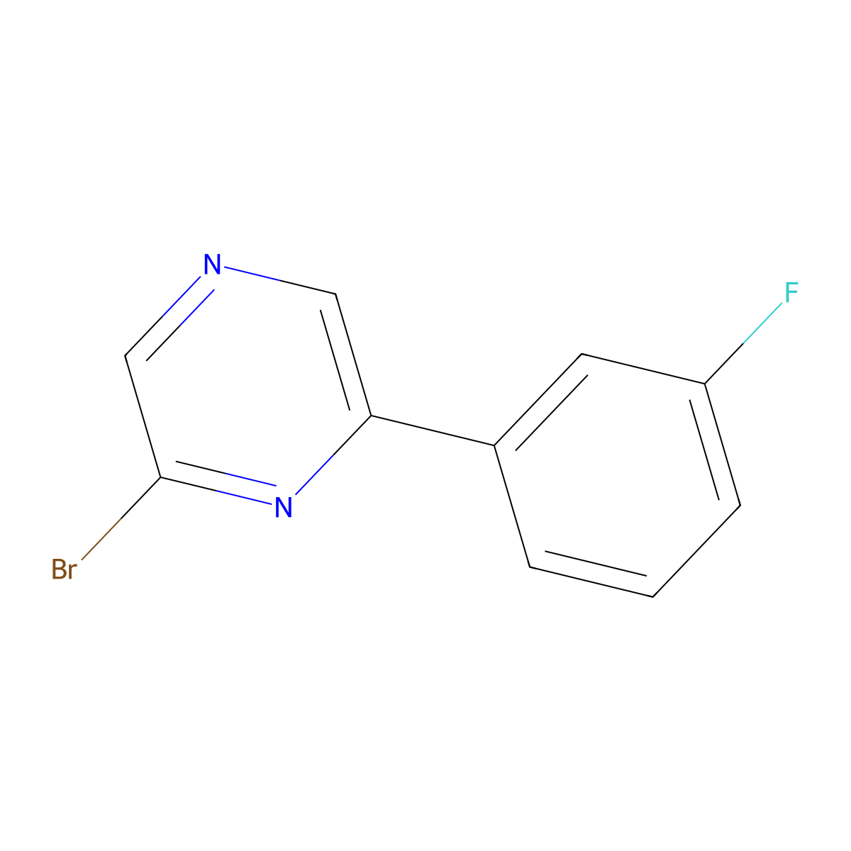 2-Bromo-6-(3-fluorophenyl)pyrazine molecular structure, CAS 1142196-59-5
