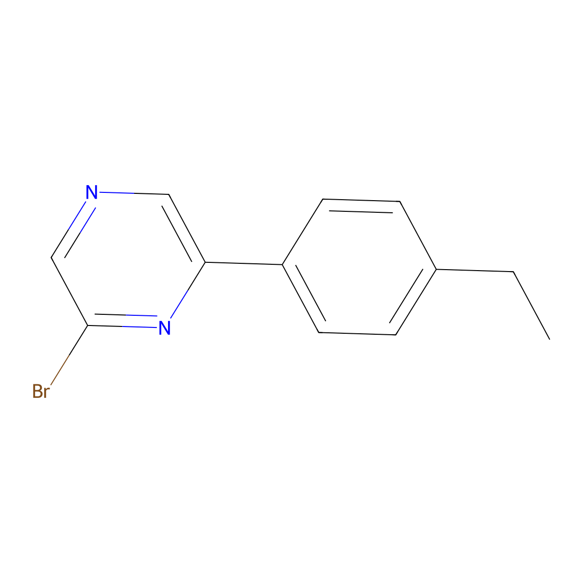 2-Bromo-6-(4-ethylphenyl)pyrazine molecular structure, CAS 1142196-62-0