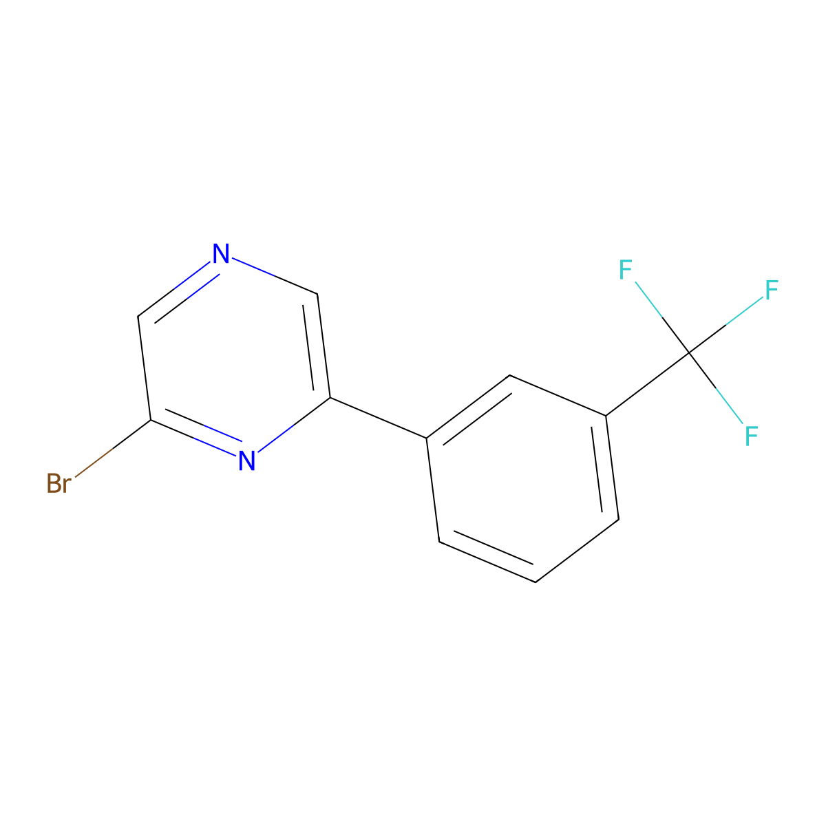 2-Bromo-6-(3-tryfluoromethylphenyl)pyrazine molecular structure, CAS 1142196-64-2