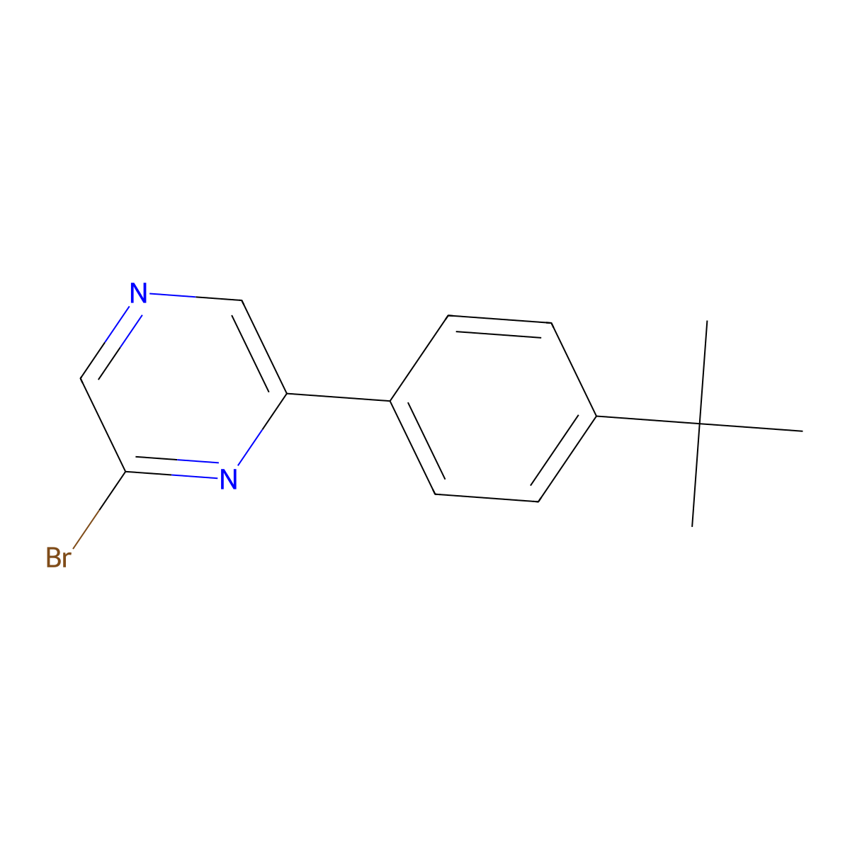 2-Bromo-6-(4-tert-butylphenyl)pyrazine molecular structure, CAS 1142196-66-4