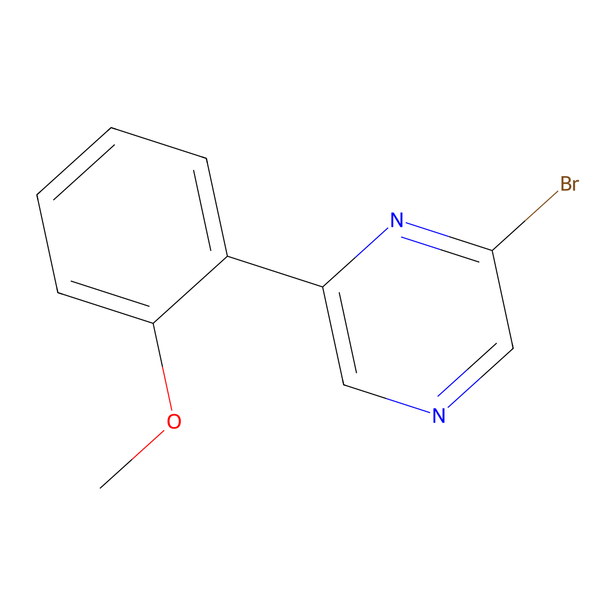 2-Bromo-6-(2-methoxyphenyl)pyrazine molecular structure, CAS 1142196-68-6