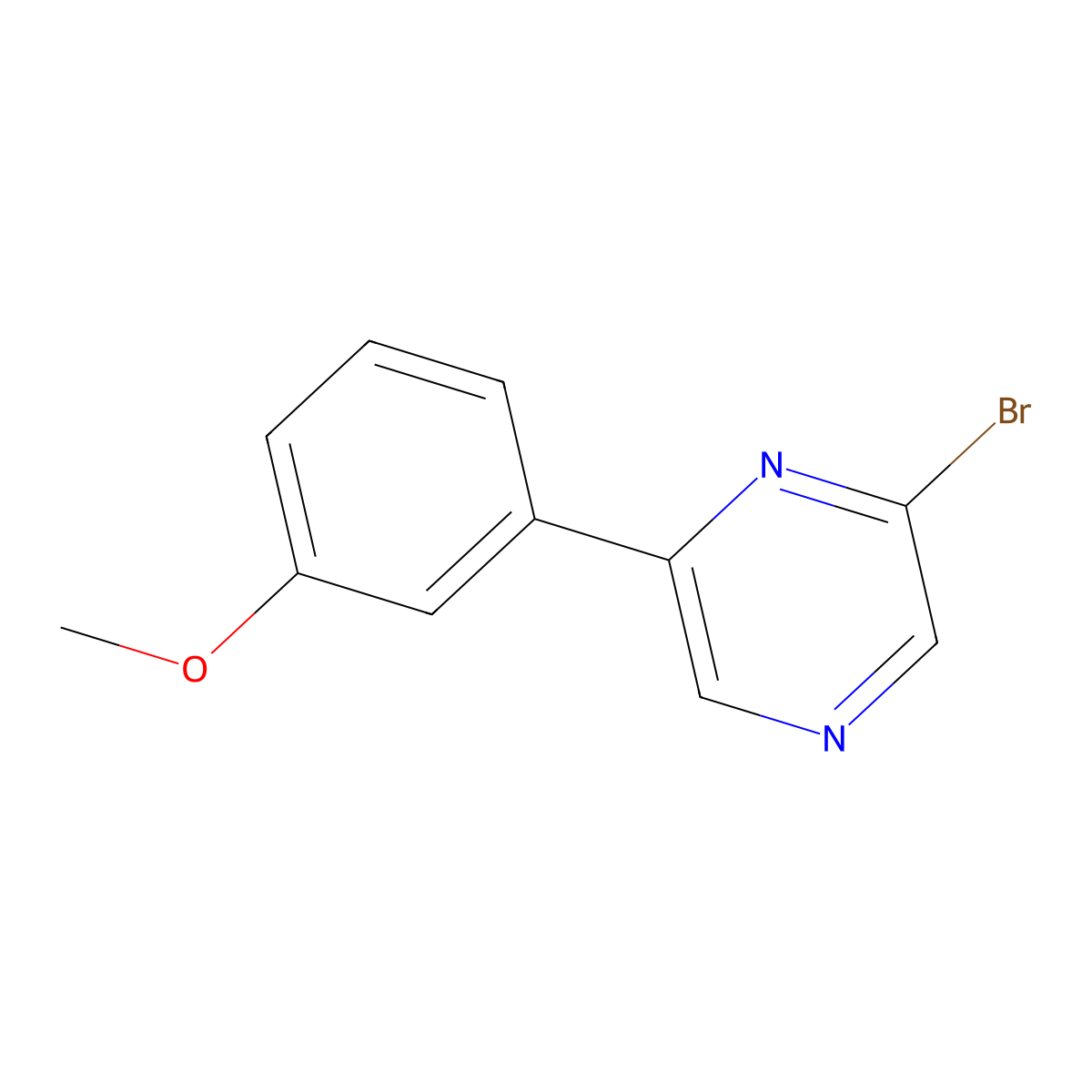2-Bromo-6-(3-methoxyphenyl)pyrazine molecular structure, CAS 1142196-71-1