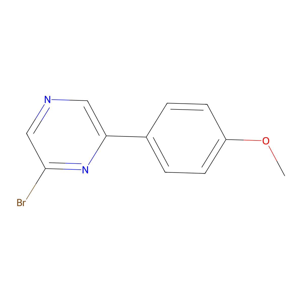 2-Bromo-6-(4-methoxyphenyl)pyrazine molecular structure, CAS 1142196-73-3