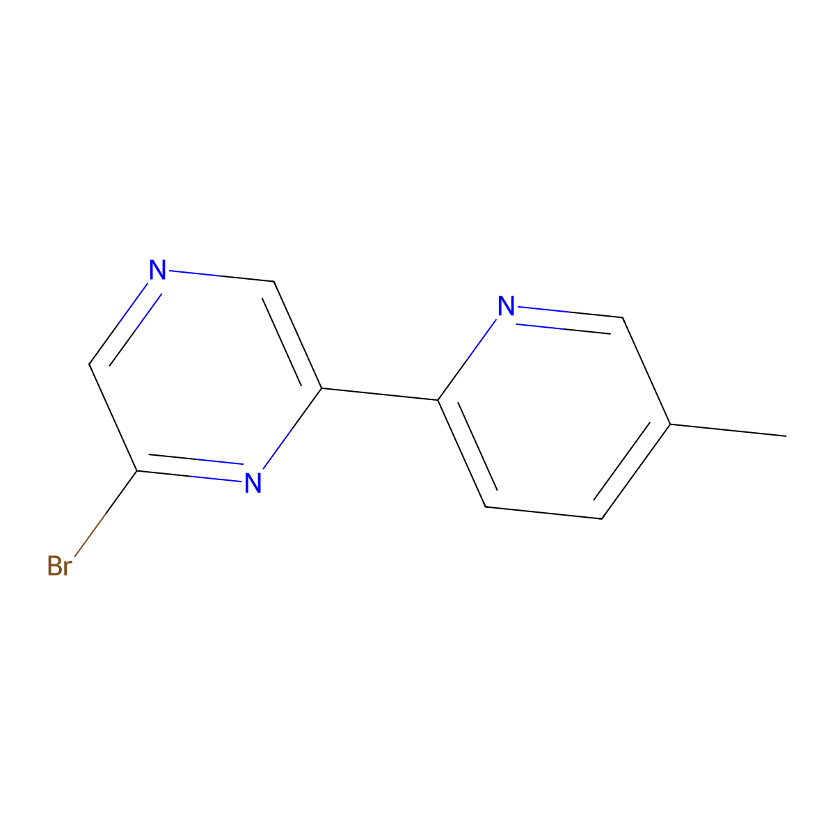 2-Bromo-6-(5-methyl-2-pyridyl)pyrazine molecular structure, CAS 1142196-85-7
