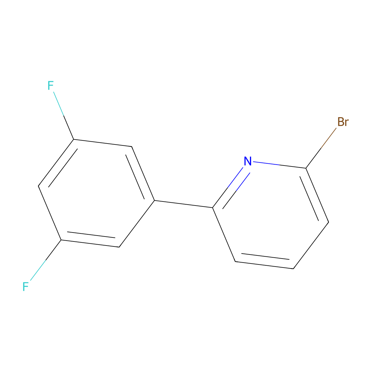 2-Bromo-6-(3,5-difluorophenyl)pyridine molecular structure, CAS 1142196-98-2