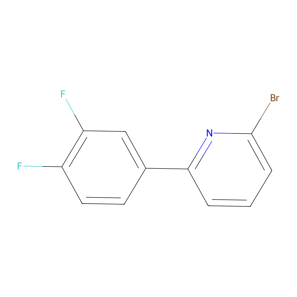 2-Bromo-6-(3,4-difluorophenyl)pyridine molecular structure, CAS 1142196-99-3
