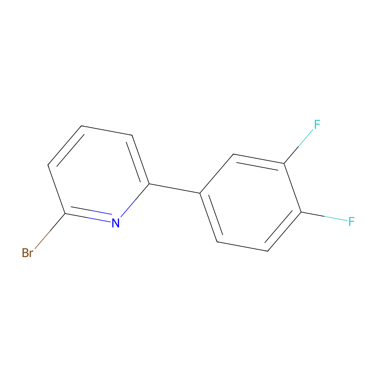 2-Bromo-6-(3,4-difluorophenyl)pyridine molecular structure, CAS 1142196-99-3