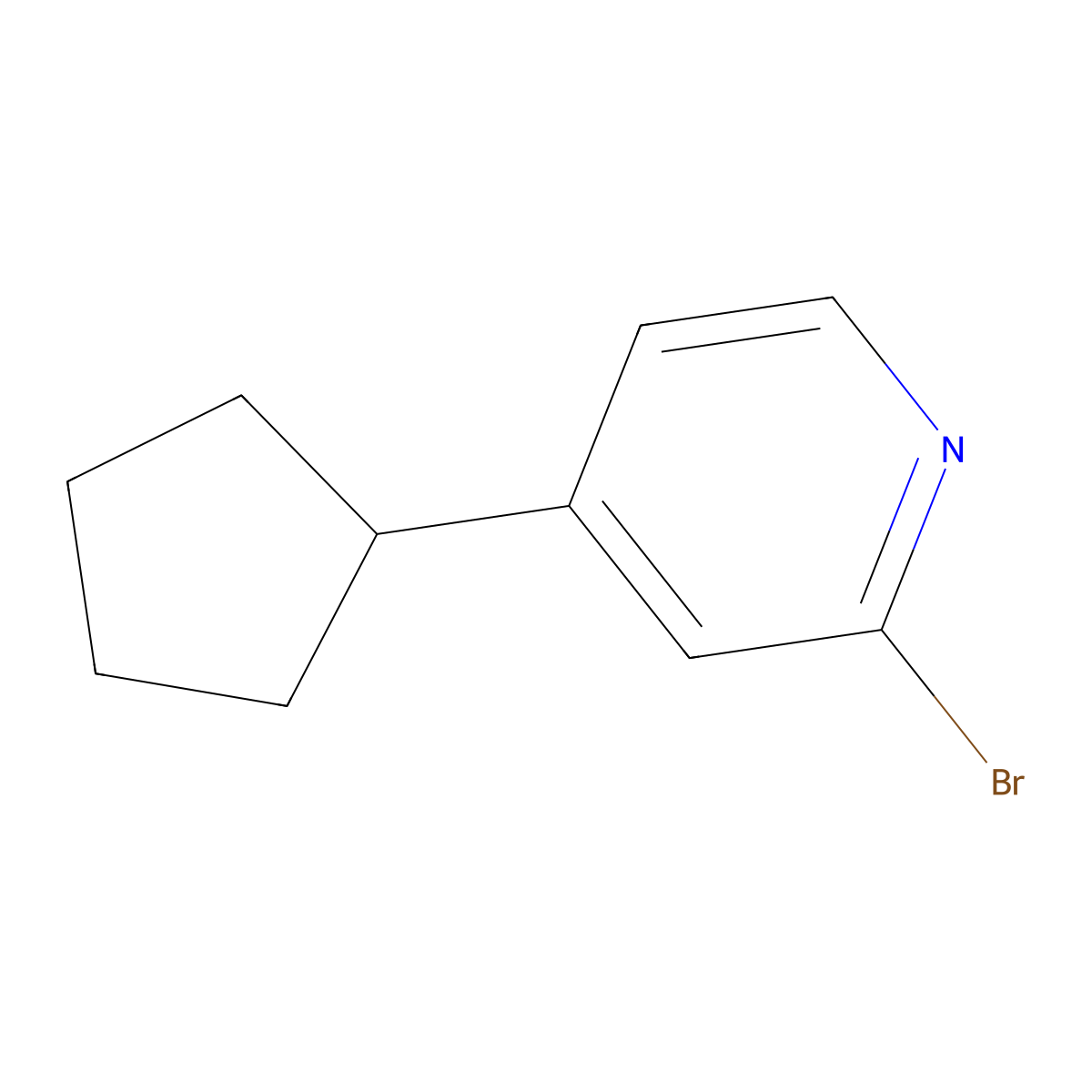 2-Bromo-4-(cyclopentyl)pyridine molecular structure, CAS 1142197-03-2