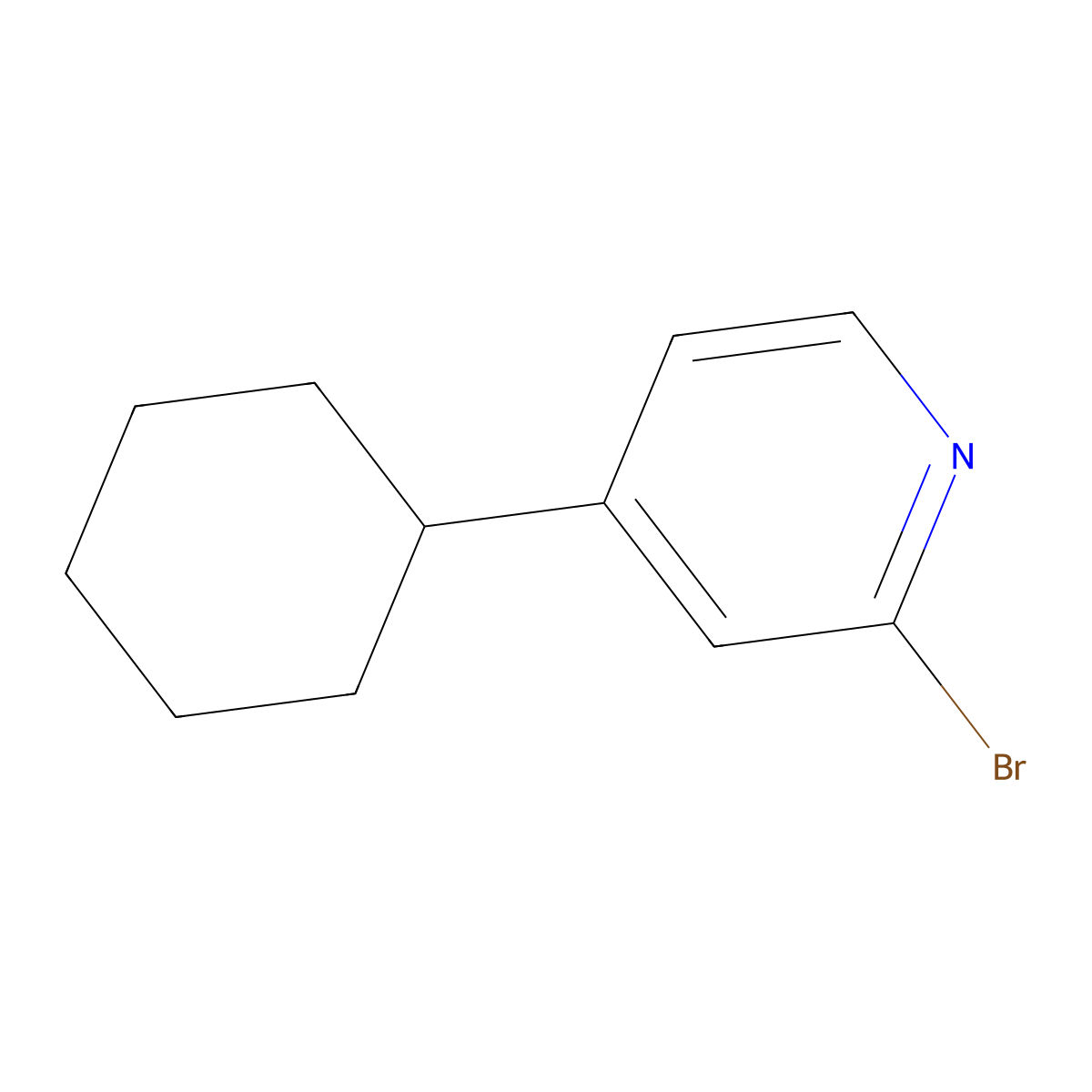 2-Bromo-4-(cyclohexyl)pyridine molecular structure, CAS 1142197-06-5