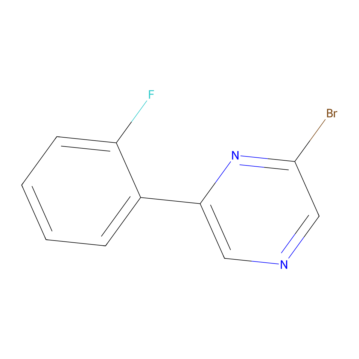 2-Bromo-6-(2-fluorophenyl)pyrazine molecular structure, CAS 1142197-11-2