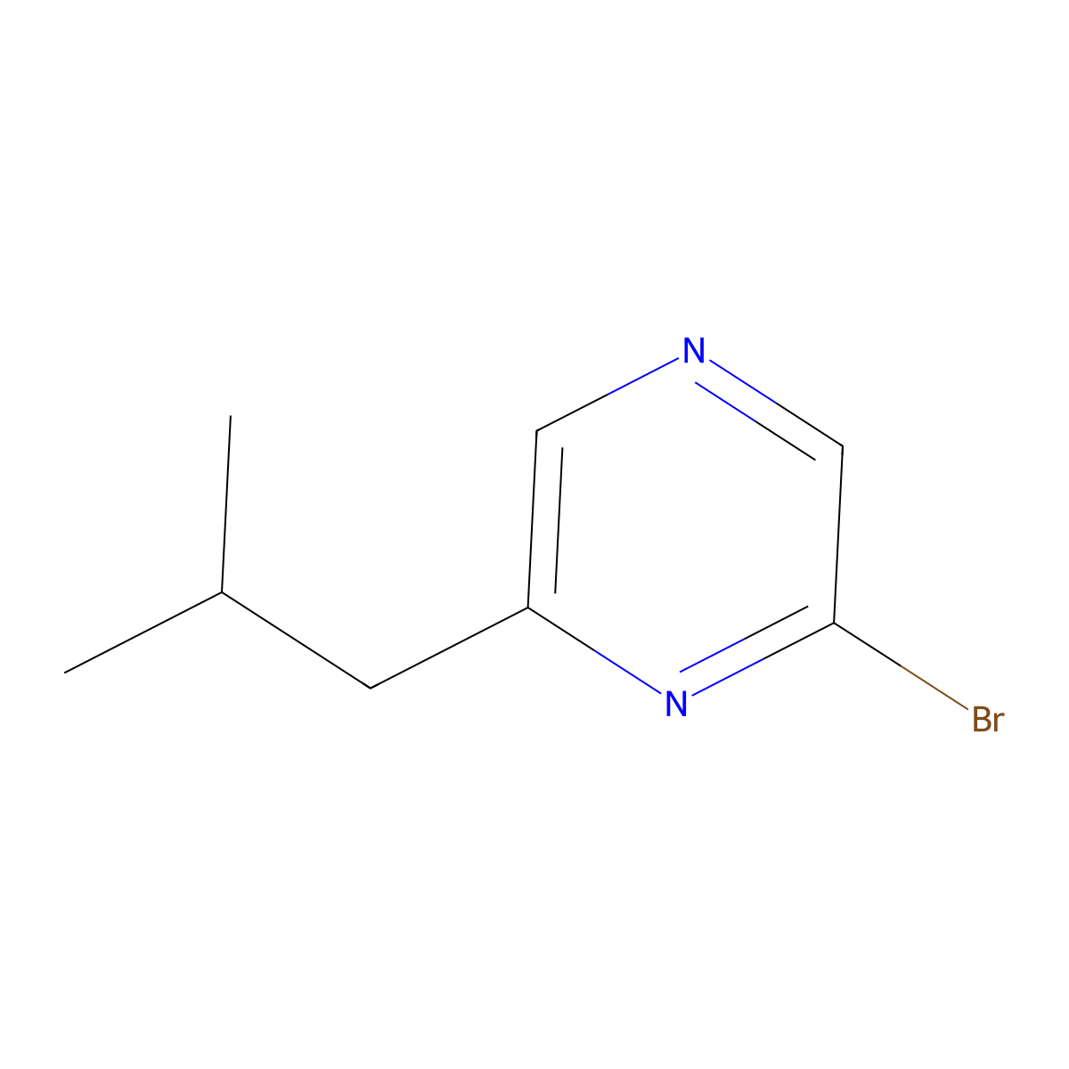2-Bromo-6-isobutylpyrazine molecular structure, CAS 1142197-13-4