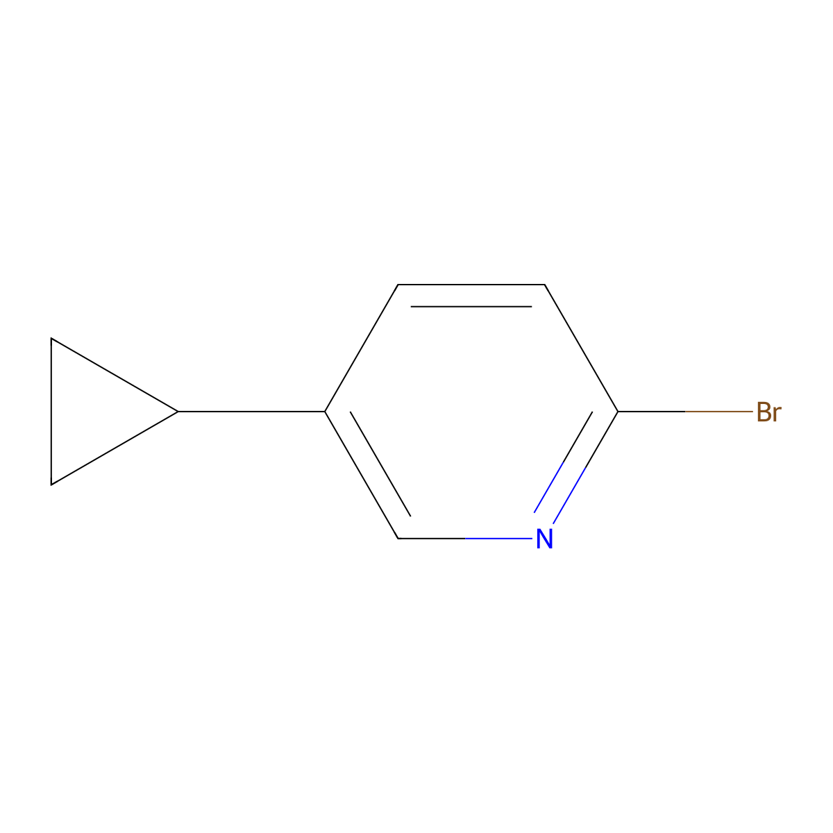 2-Bromo-5-cyclopropylpyridine molecular structure, CAS 1142197-14-5