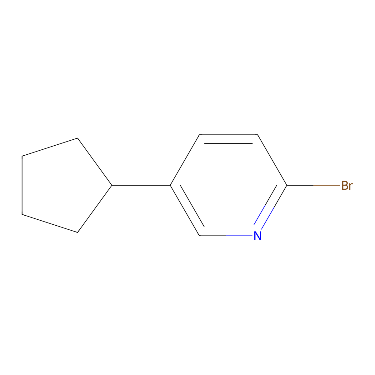 2-Bromo-5-cyclopentylpyridine molecular structure, CAS 1142197-22-5