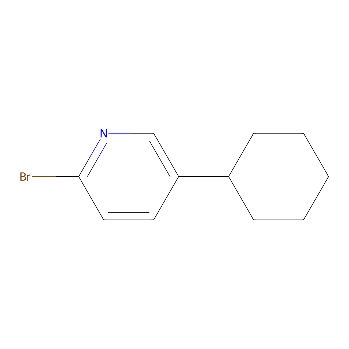 2-Bromo-5-cyclohexylpyridine molecular structure, CAS 1142197-23-6