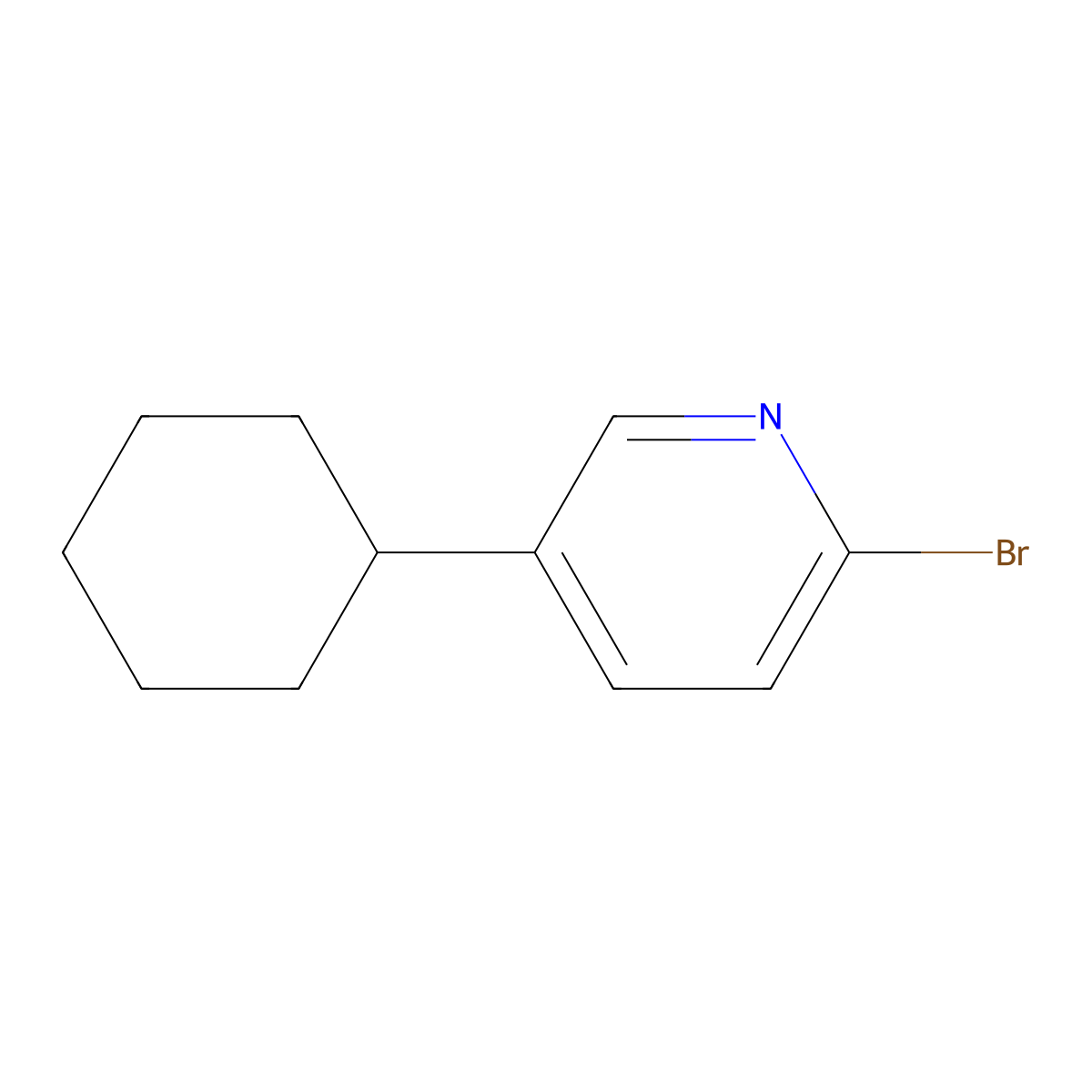 2-Bromo-5-cyclohexylpyridine molecular structure, CAS 1142197-23-6