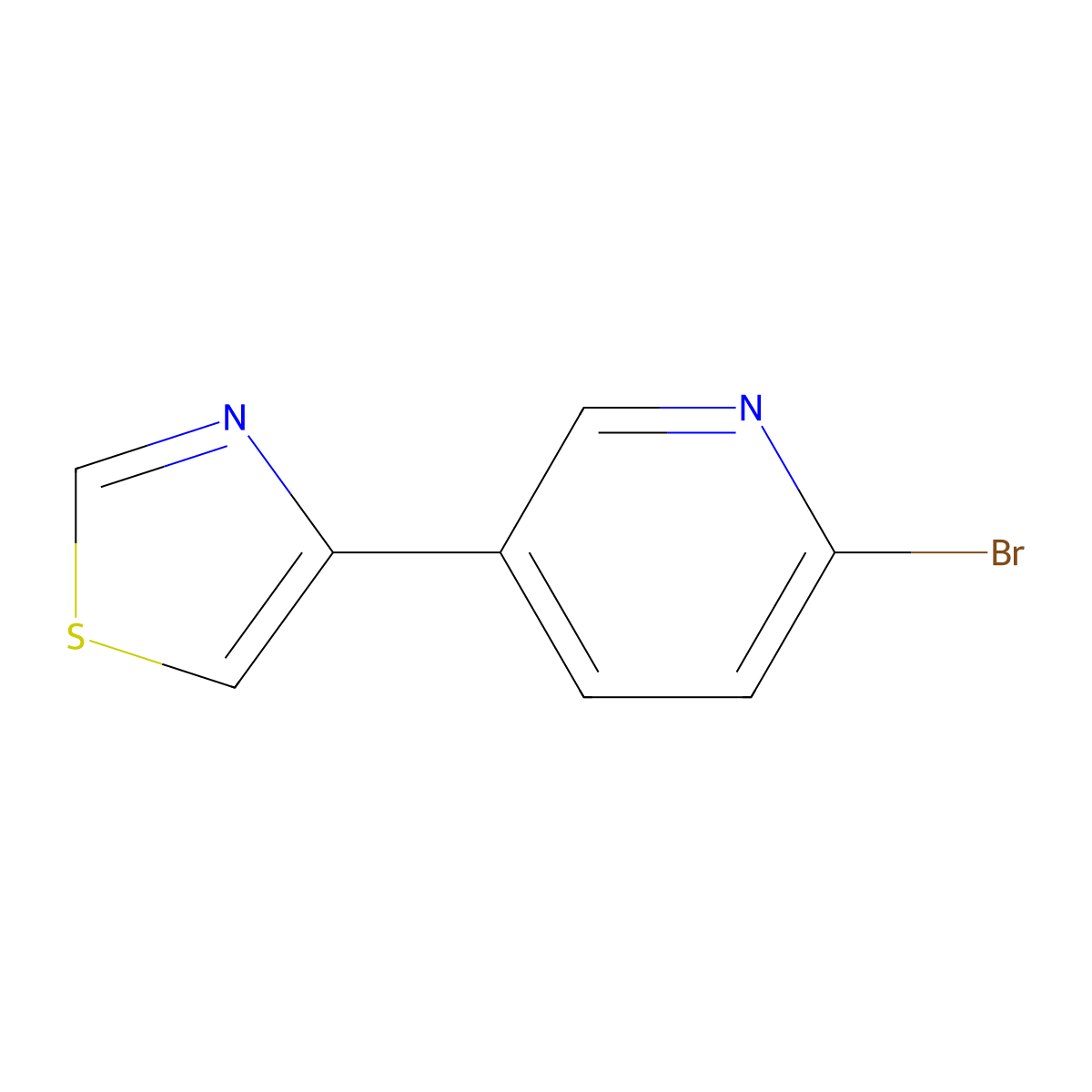 Pyridine, 2-bromo-5-(4-thiazolyl)- molecular structure, CAS 1142197-27-0
