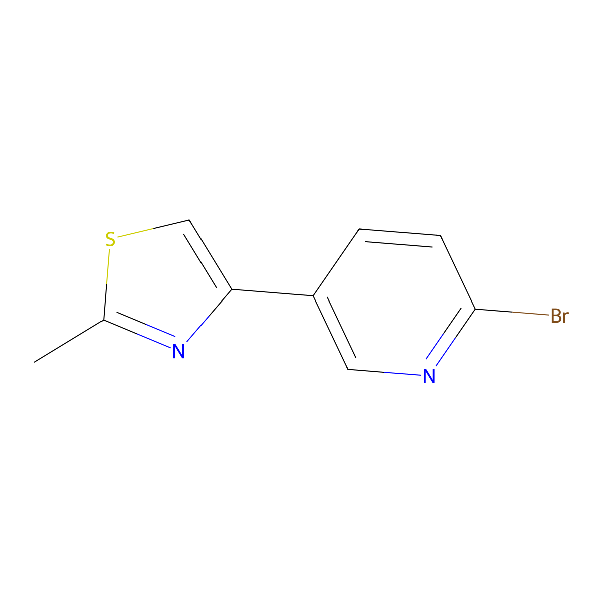 2-Bromo-5-(2-methylthiazol-4-yl)pyridine molecular structure, CAS 1142197-28-1