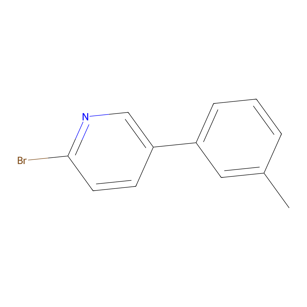 2-Bromo-5-m-tolylpyridine molecular structure, CAS 1142197-34-9